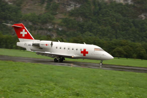 Einzug des REGA Ambulanz Jets