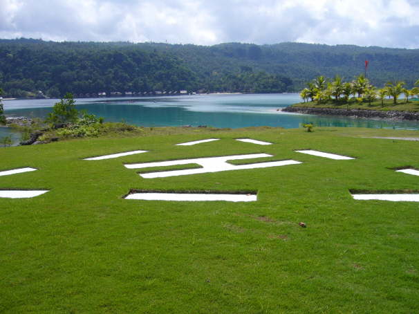 Helilandeplatz auf der Insel