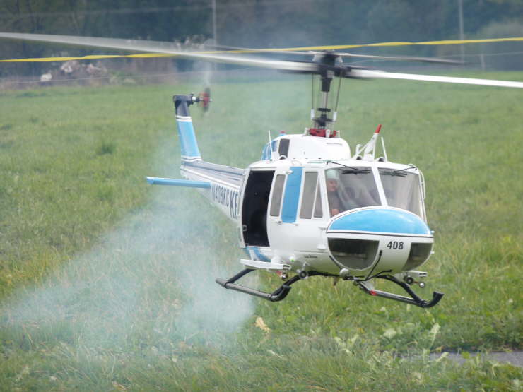 Bell beim Landeanflug